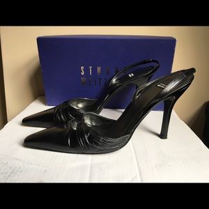 Stuart Weitzman Black leather heels